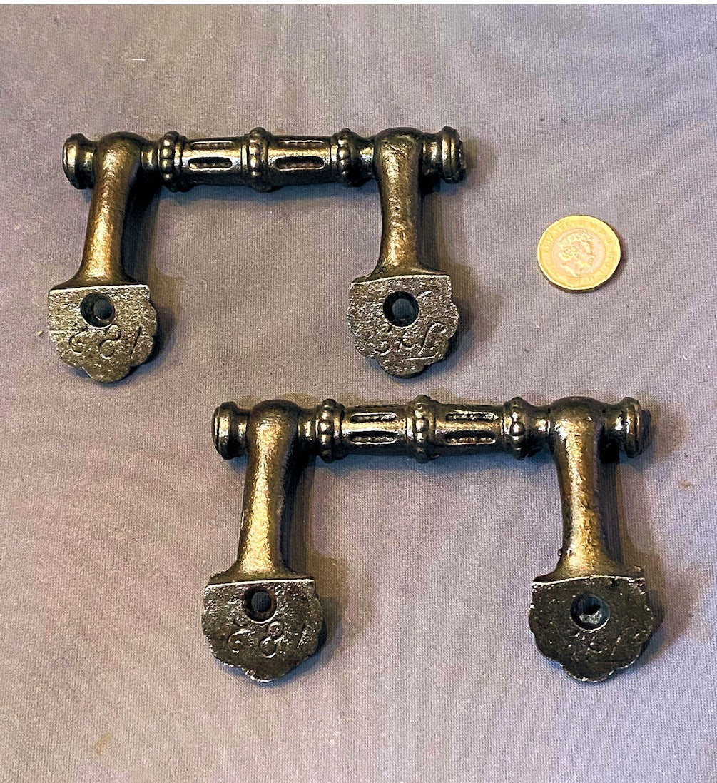 Pair of Cast Iron Sash Window Lifts, 3 pairs available — view 2