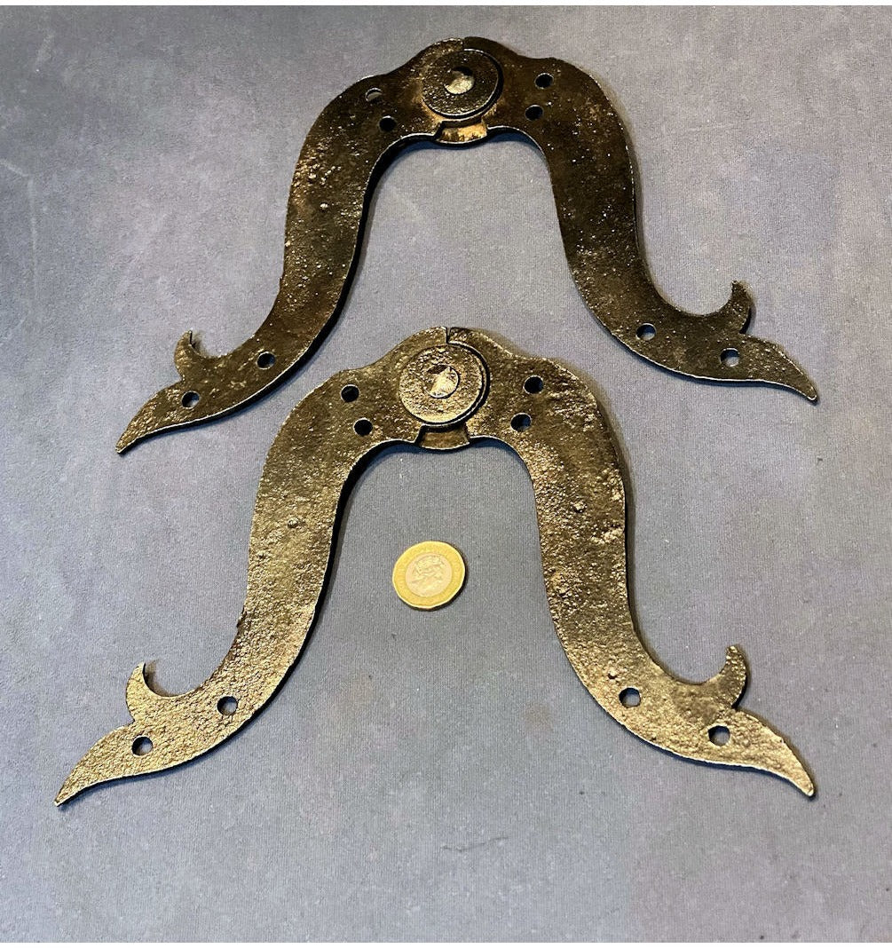 Pair of Cast Iron Step Ladder Hinges — view 2