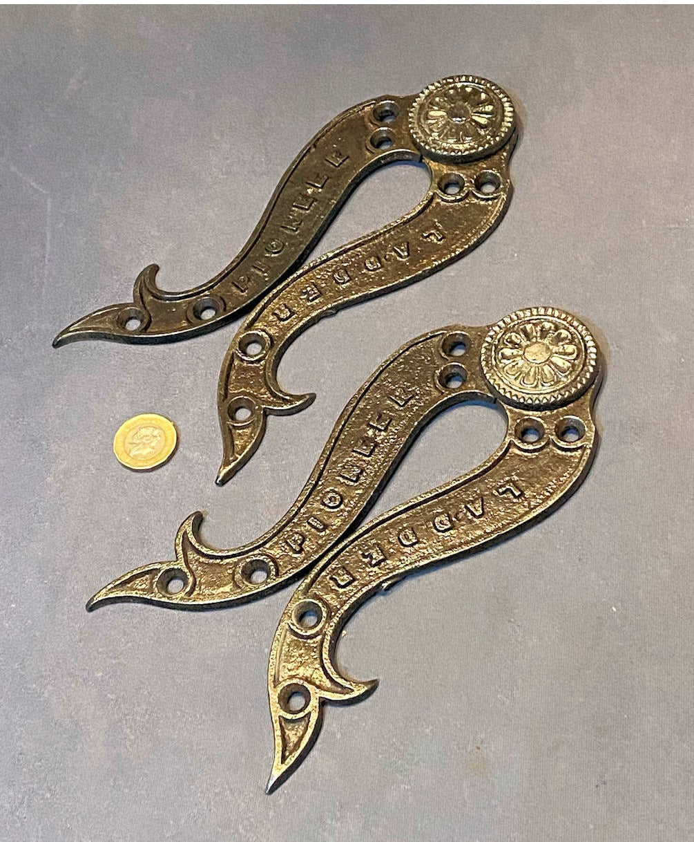 Pair of Cast Iron Step Ladder Hinges — view 3