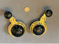 Pair of Ceramic & Brass Interior Bell Pulls — Ceramic, late 19th century