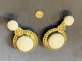 Pair of Ceramic & Brass Interior Bell Pulls — Ceramic, 19th century
