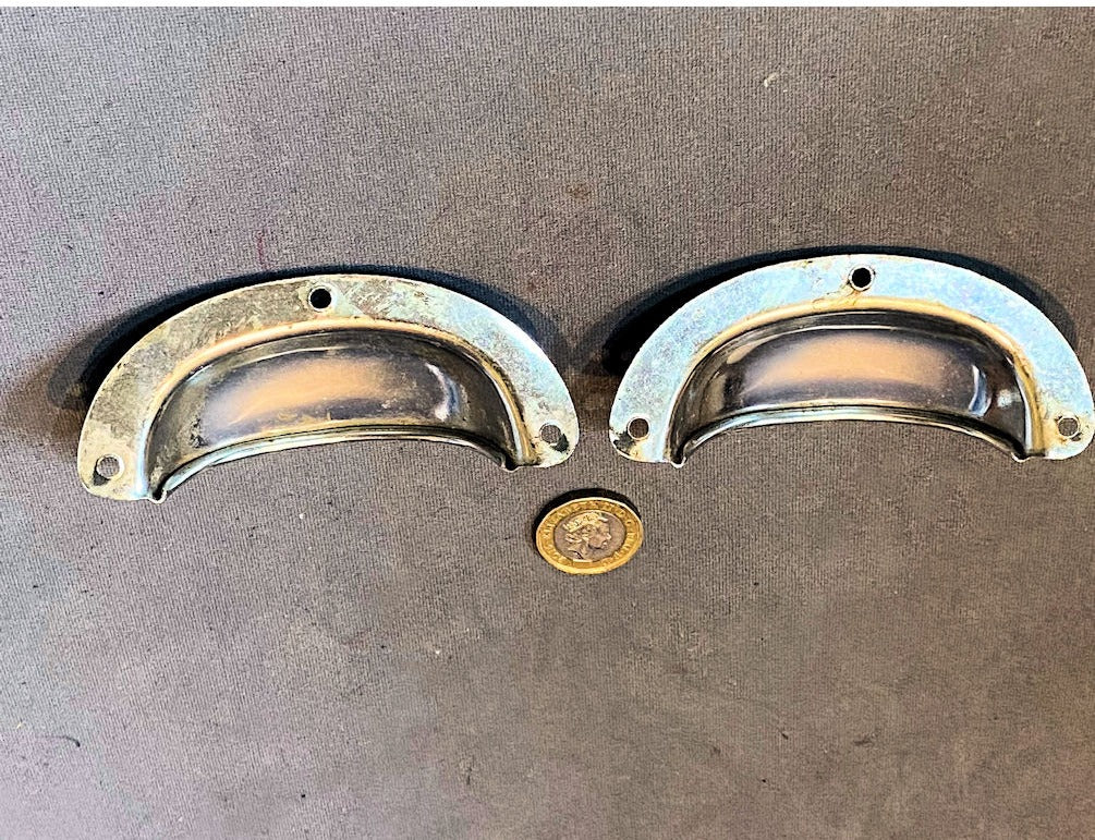 Pair of Chromed Drawer Pull Handles, 3 pairs available — view 2