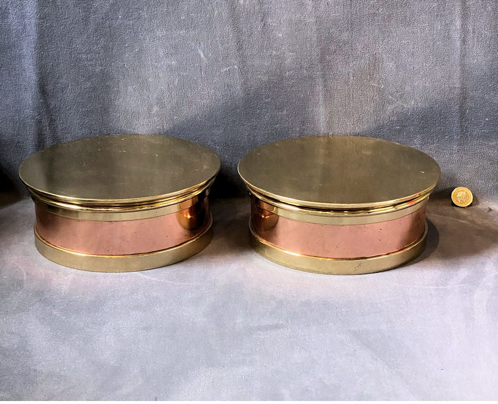 Pair of Copper and Brass Display Stands — Copper, circa 1900