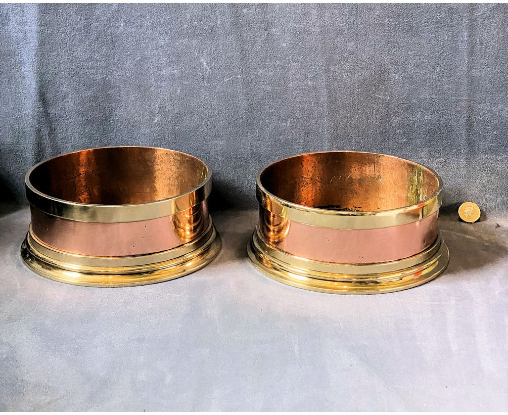 Pair of Copper and Brass Display Stands — view 2