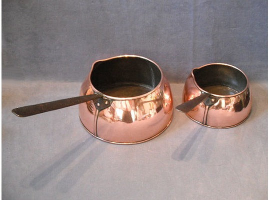 Pair of Copper Saucepans — view 2
