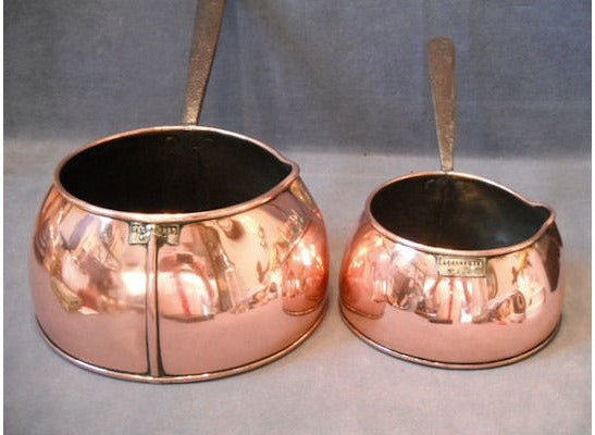 Pair of Copper Saucepans — view 3