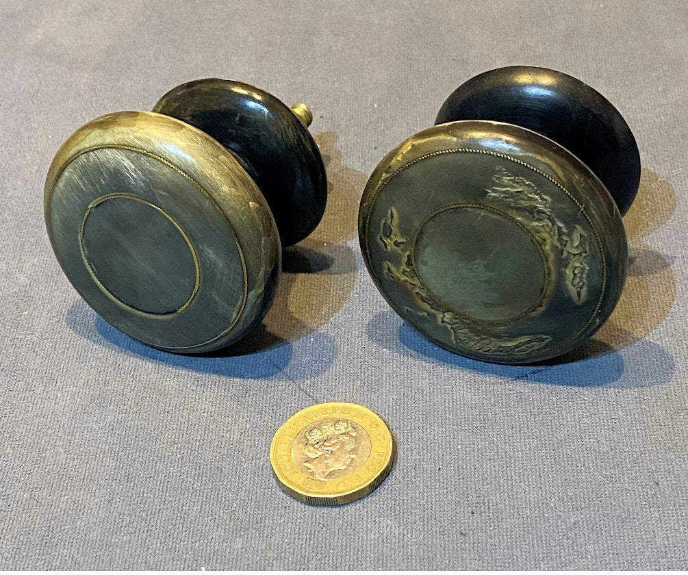Pair of Cow Horn Drawer Handles — Horn, early 19th century