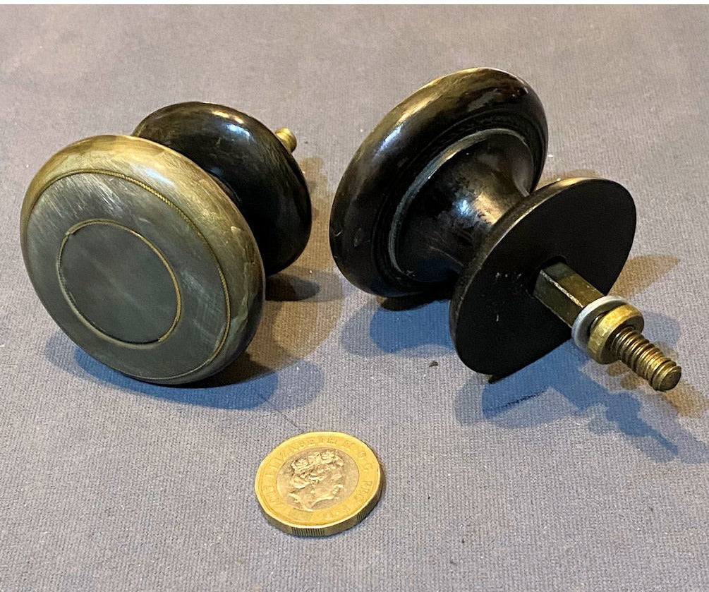 Pair of Cow Horn Drawer Handles — view 2