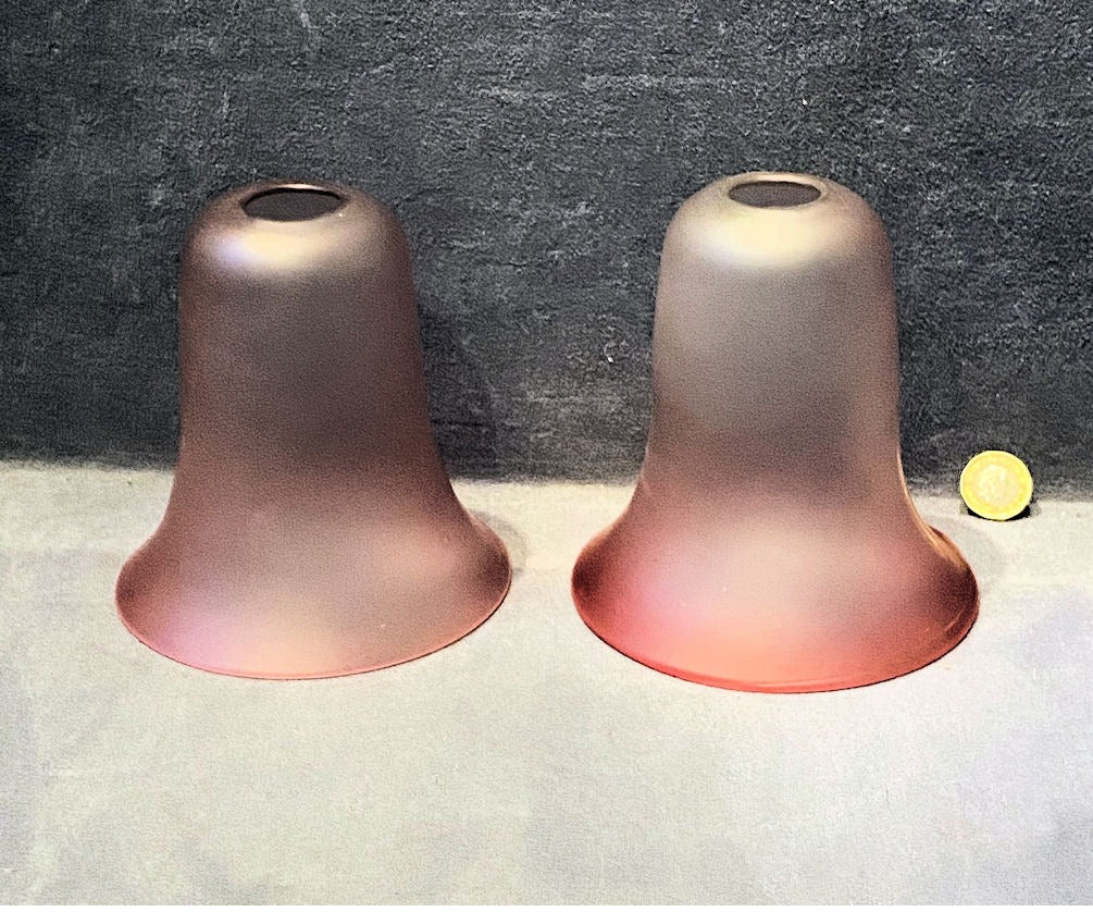 Pair of Cranberry Tinted Lamp Shades — 1920's
