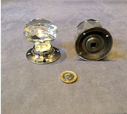 Pair of Cut Glass Door Handles, 2 pairs available — view 2