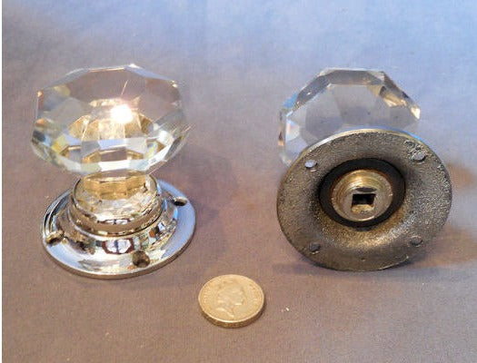 Pair of Cut Glass Door Handles — view 2