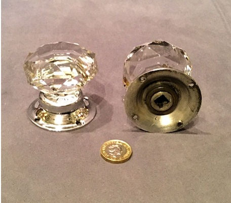 Pair of Cut Glass Door Handles — view 2
