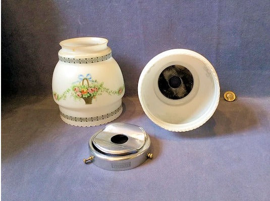 Pair of Decorated Glass Lamp Shades — view 2