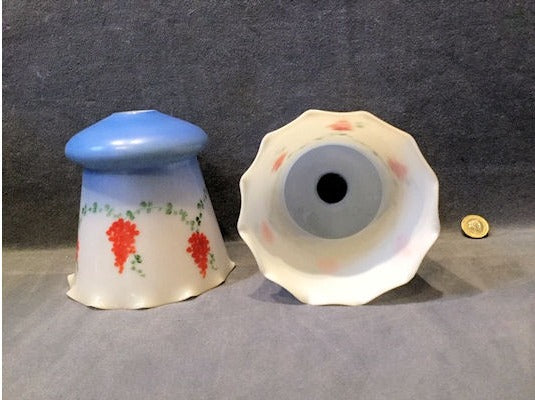 Pair of Decorated Glass Shades — view 2