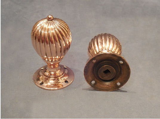 Pair of Diagonal Ribbed Door Handles — view 2