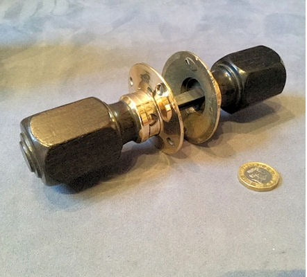 Pair of Ebony and Brass Door Handles — Brass, circa 1900