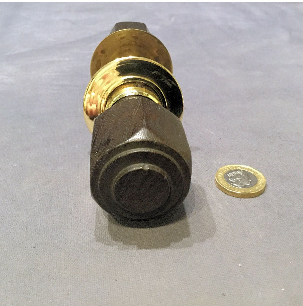 Pair of Ebony and Brass Door Handles — view 2