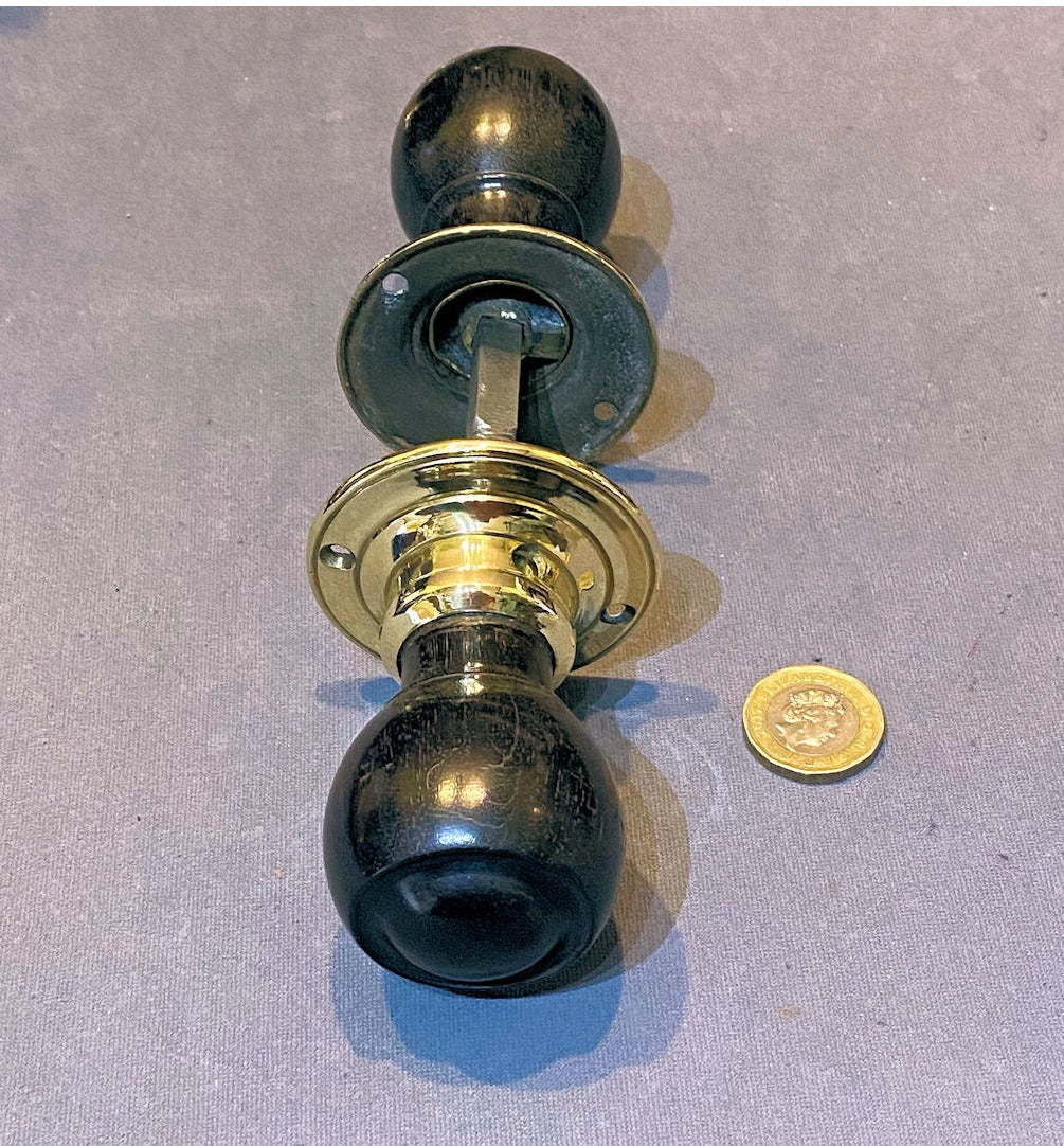 Pair of Ebony Door Handles, 2 pairs available — view 2