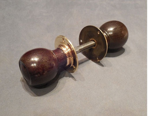 Pair of Ebony Door Handles — Brass, 1920's