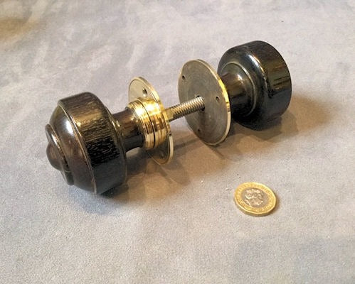 Pair of Ebony Door Handles — late 19th century