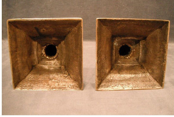Pair of Engraved Brass Candlesticks — view 2