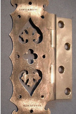 Pair of Fancy Brass Door Hinges — view 4