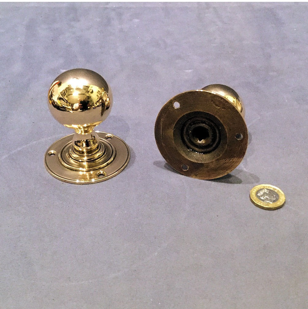 Pair of Gibbons Brass Door Handles — view 2