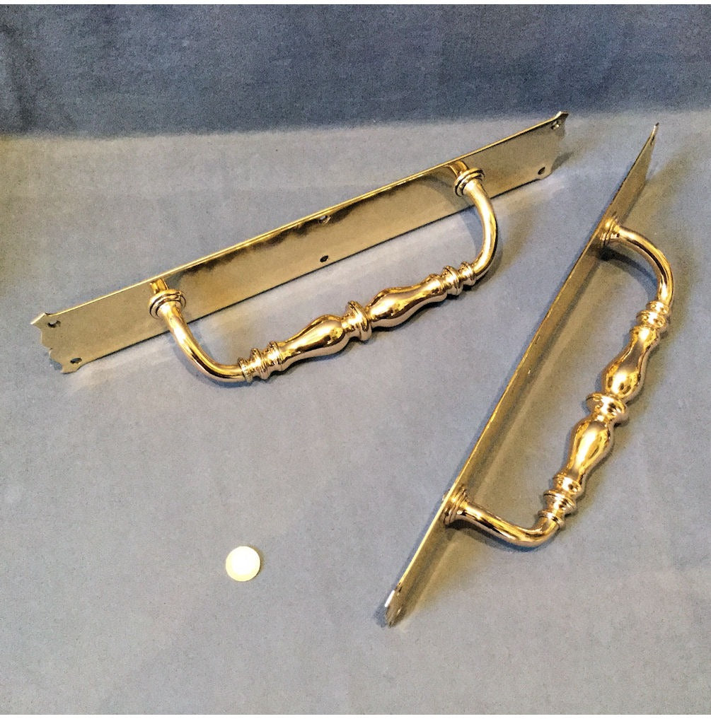 Pair of Gibbons Brass Door Pulls — view 2