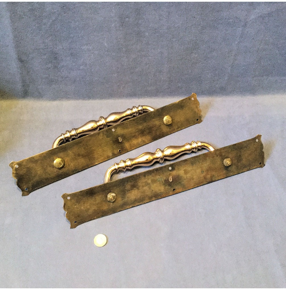 Pair of Gibbons Brass Door Pulls — view 3