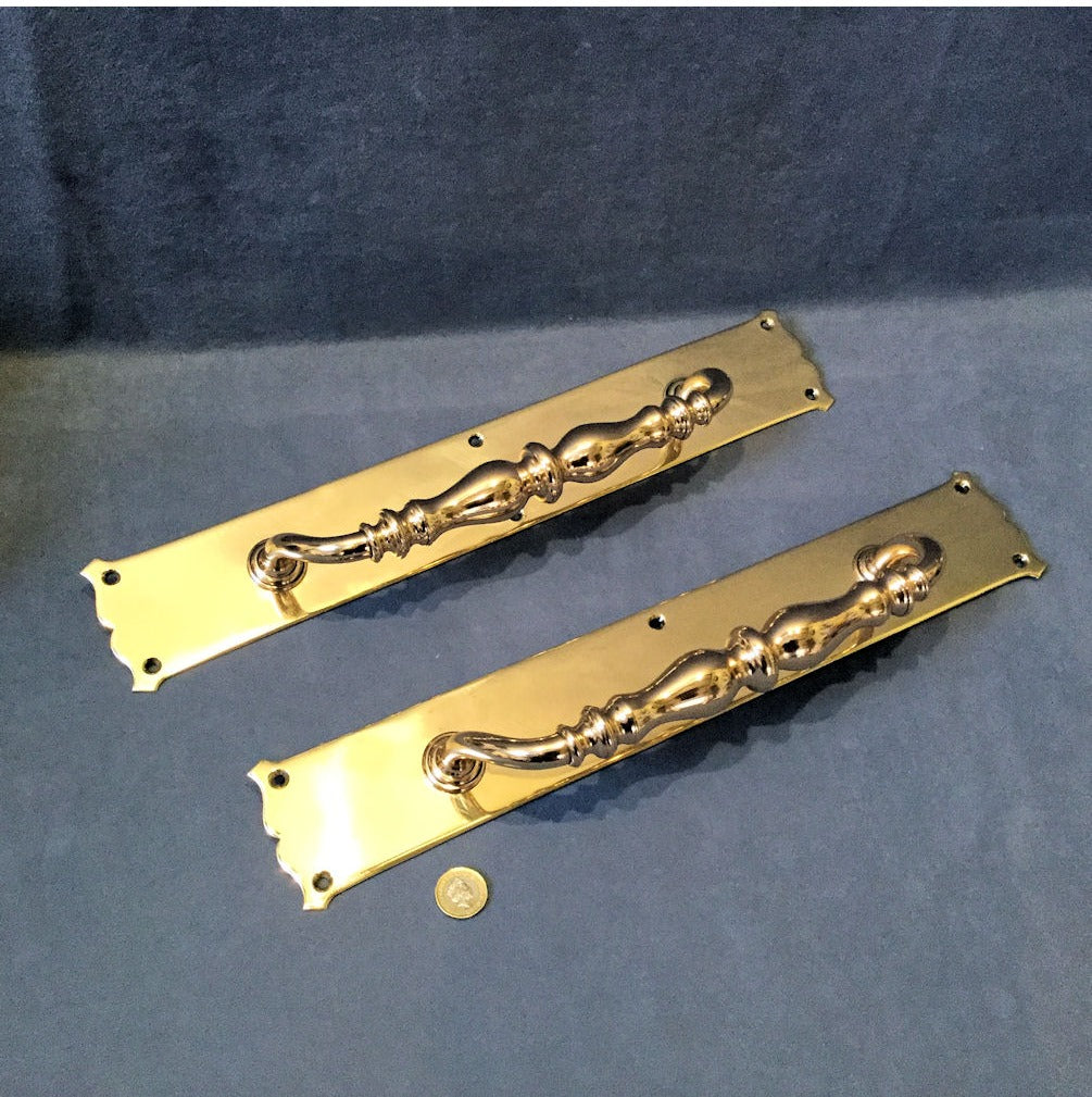 Pair of Gibbons Brass Door Pulls — view 4