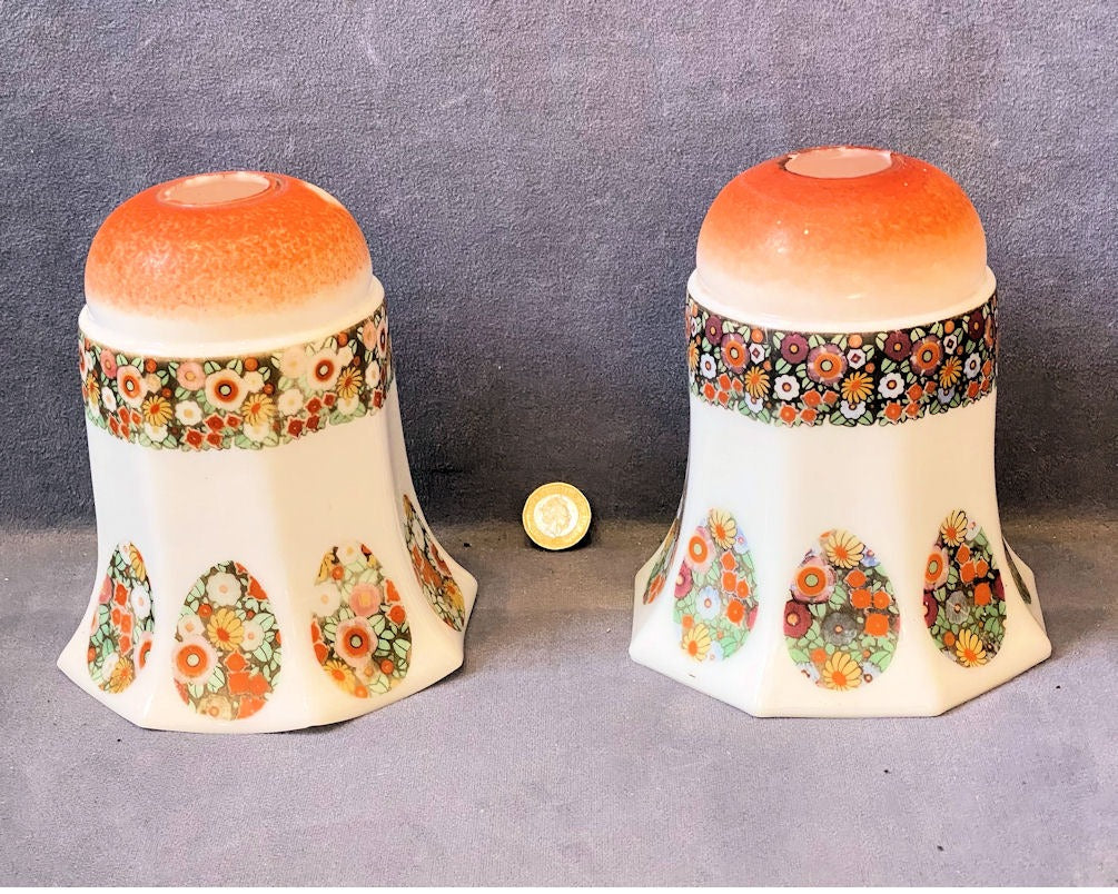 Pair of Glass Lamp Shades — Glass, 1920's