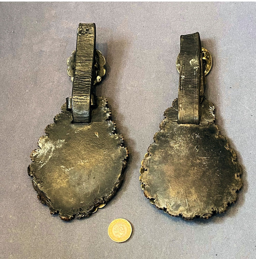 Pair of Horse Brasses on Leather — view 2