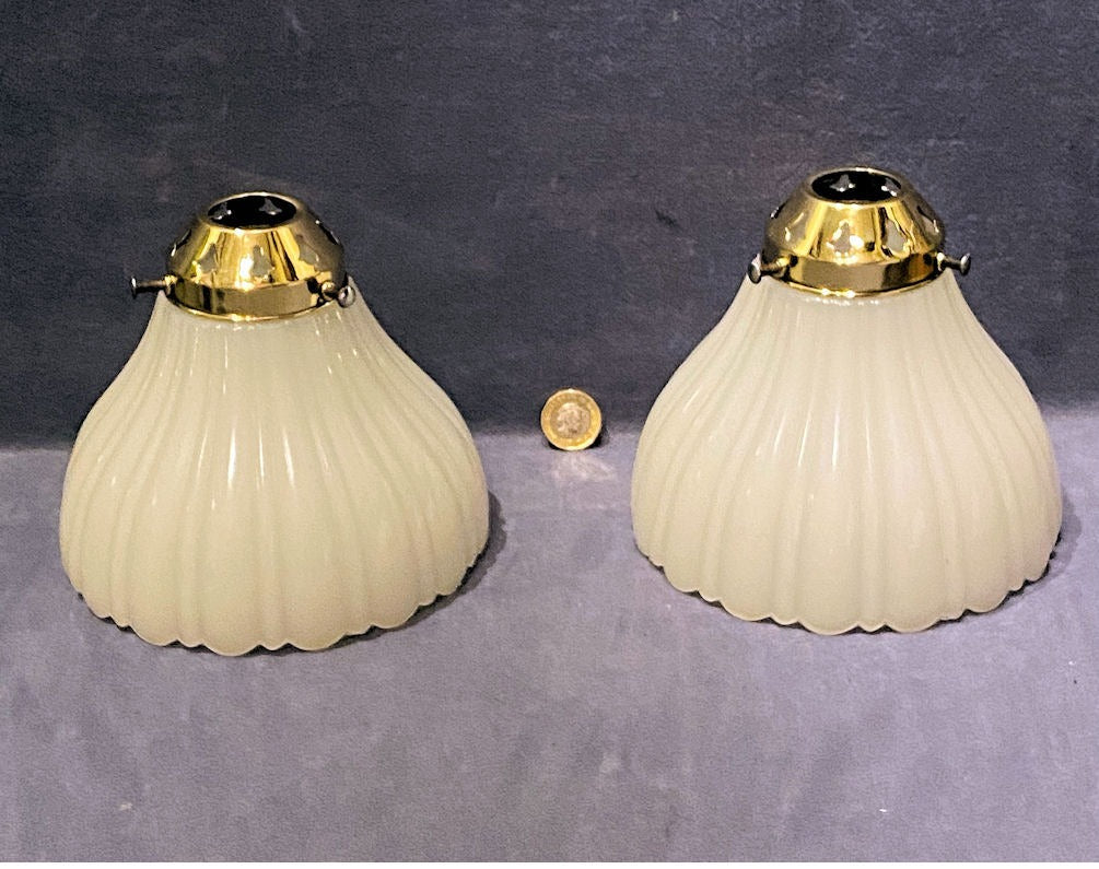 Pair of Jefferson Glass Electric Lamp Shades — Glass, 1920's