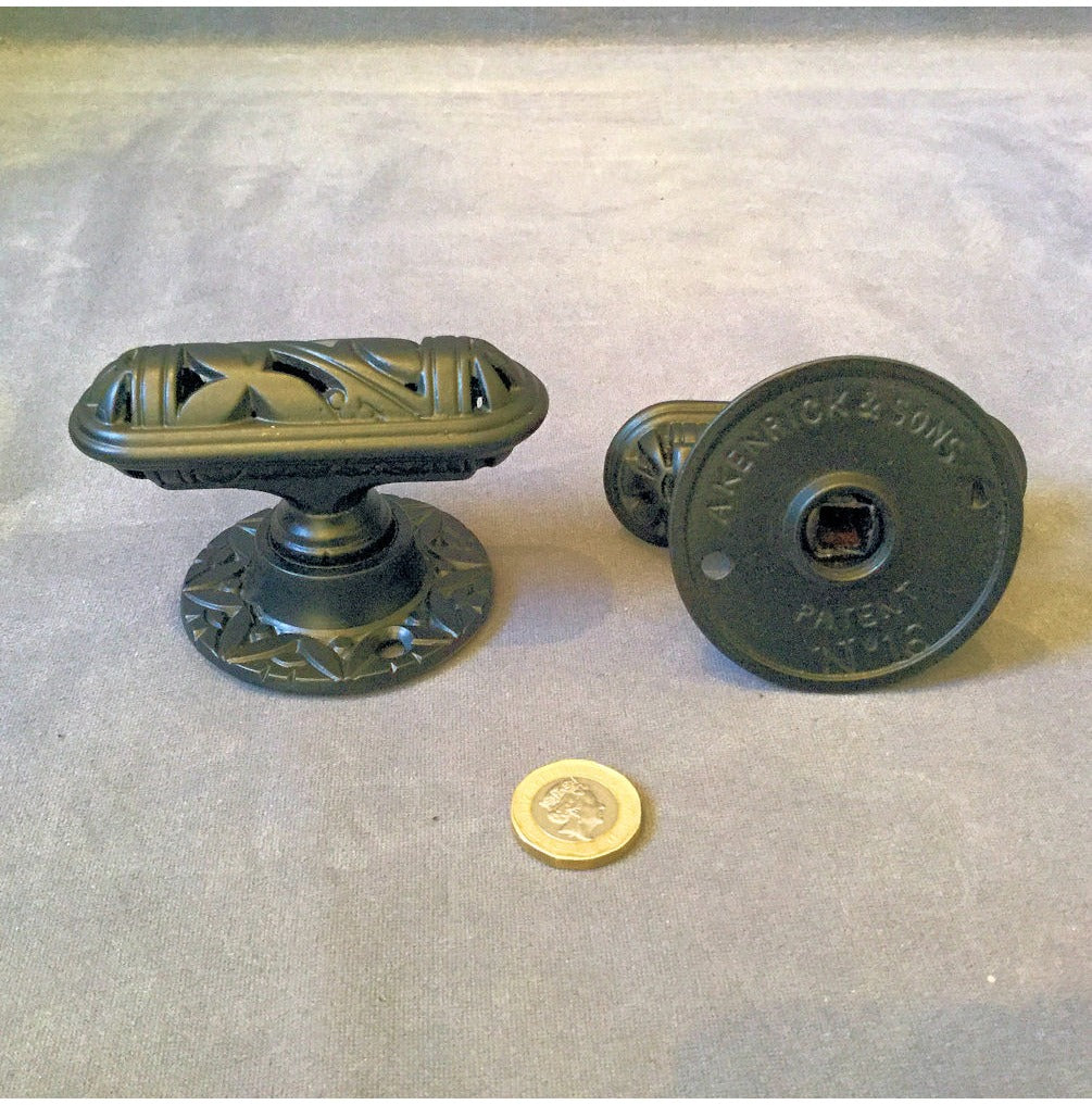 Pair of Kenrick Cast Iron Door Handles — view 2