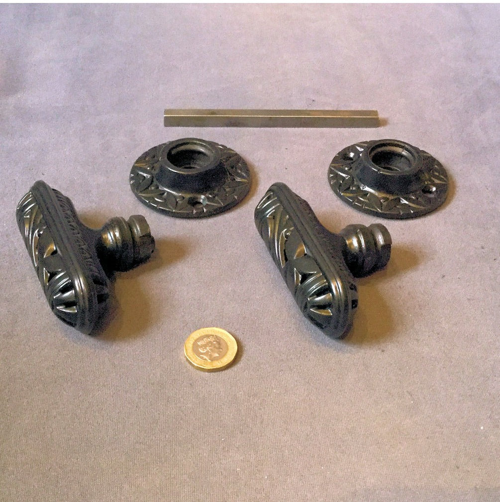 Pair of Kenrick Cast Iron Door Handles — view 3