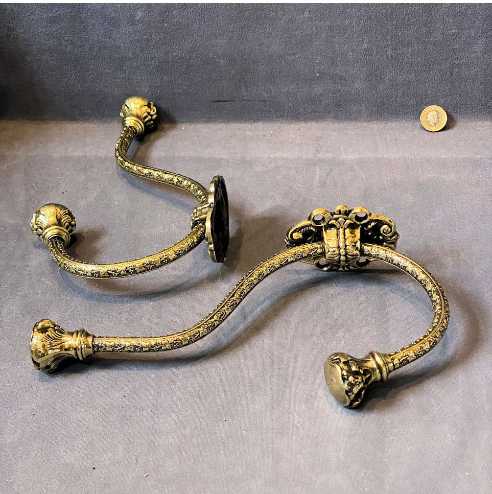 Pair of Large Brass Hat & Coat Hooks — view 3