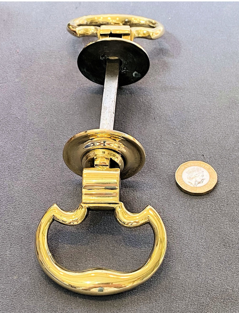 Pair of Larger Period Brass Door Handles — view 2