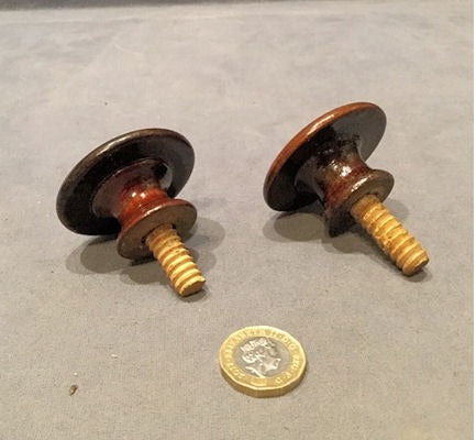 Pair of Mahogany Drawer Knobs — Mahogany, late 19th century