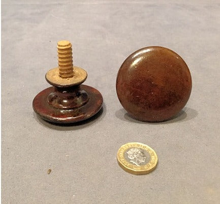 Pair of Mahogany Drawer Knobs — view 2