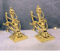 Pair of Mythical Beasts Brass Fire Dogs — Brass, 1900