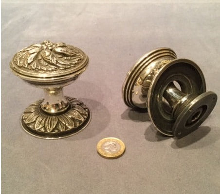 Pair of Nickel Plated Door Handles — view 3
