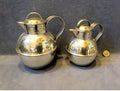 Pair of Nickel Plated Guernsey Milk Jugs — Nickel, 1920's