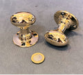 Pair of Oval Brass Door Handles — Brass, late 19th century