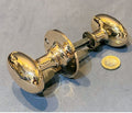 Pair of Oval Brass Door Handles — Brass, 1920's