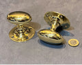 Pair of Oval Brass Door Handles — Brass, 1920's