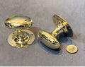 Pair of Oval Brass Door Handles — Brass, 1920's