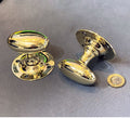 Pair of Oval Brass Door Handles — Brass, 1920's