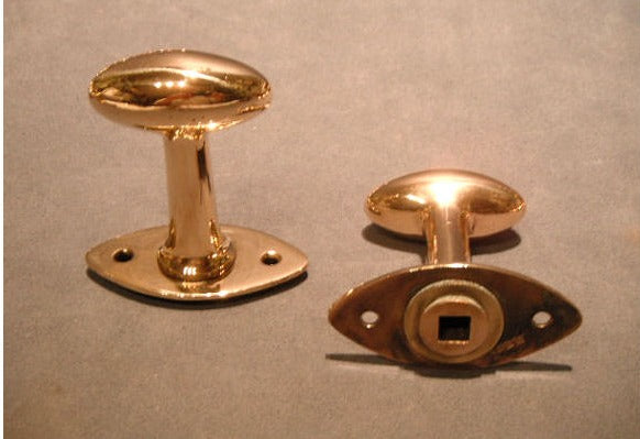 Pair of Oval Brass Door Handles — view 2