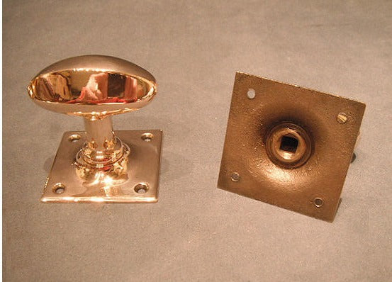 Pair of Oval Brass Door Handles — view 2