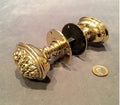 Pair of Oval Brass Door Handles — Brass